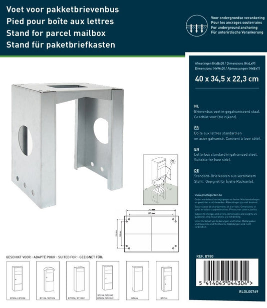 voet pakketbrievenbus