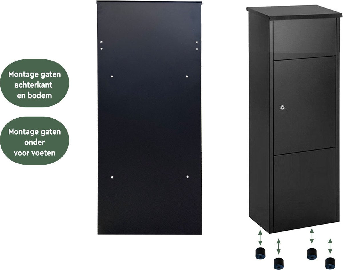 Standing parcel letterbox HANNOVER matt grey (cylinder lock)