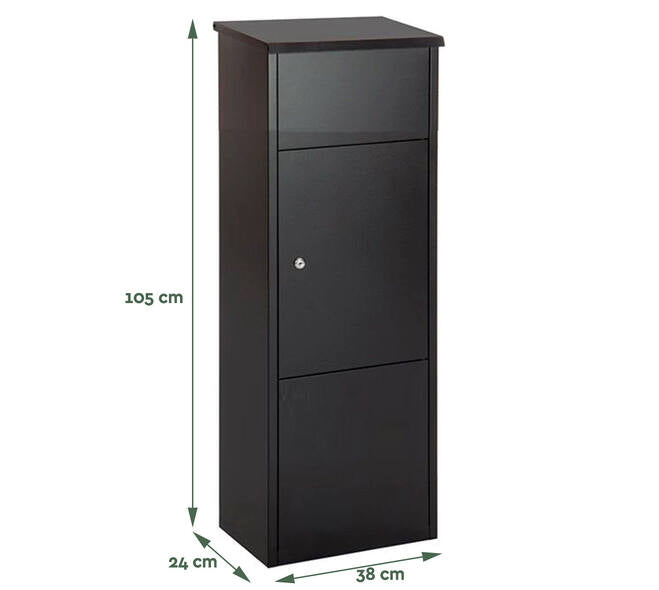Standing parcel letterbox HANNOVER matt grey (cylinder lock)