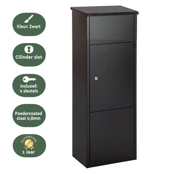 Standing parcel letterbox HANNOVER matt grey (cylinder lock)