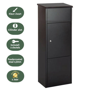 Standing parcel letterbox HANNOVER matt grey (cylinder lock)